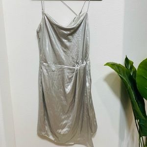 H&M Silver Skinny Strap Dress | Asymmetrical Straps